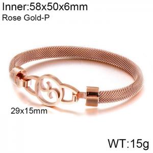 Stainless Steel Rose Gold-plating Bangle - KB117055-KFC