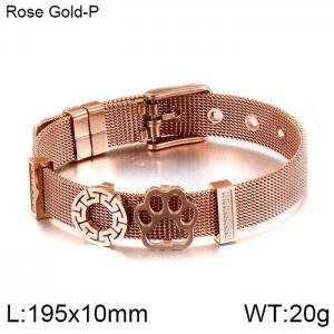 Stainless Steel Rose Gold-plating Bracelet - KB117072-KFC