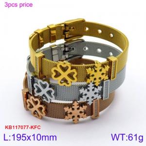 Stainless Steel Rose Gold-plating Bracelet - KB117077-KFC