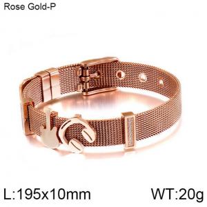 Stainless Steel Rose Gold-plating Bracelet - KB117080-KFC