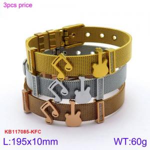 Stainless Steel Rose Gold-plating Bracelet - KB117085-KFC