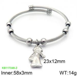 Stainless Steel Wire Bangle - KB117249-Z