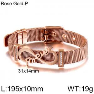 Stainless Steel Rose Gold-plating Bracelet - KB117310-KFC