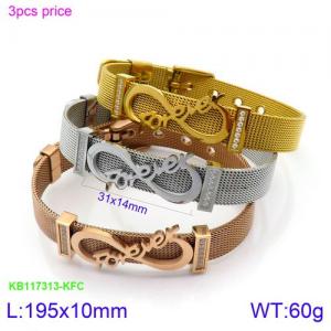 Stainless Steel Rose Gold-plating Bracelet - KB117313-KFC