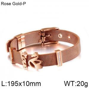 Stainless Steel Rose Gold-plating Bracelet - KB117319-KFC