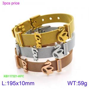 Stainless Steel Rose Gold-plating Bracelet - KB117321-KFC