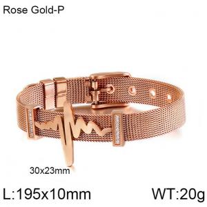 Stainless Steel Rose Gold-plating Bracelet - KB117322-KFC