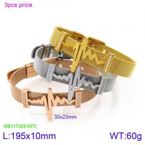 Stainless Steel Rose Gold-plating Bracelet - KB117325-KFC