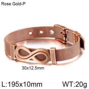 Stainless Steel Rose Gold-plating Bracelet - KB117328-KFC