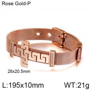 Stainless Steel Rose Gold-plating Bracelet - KB117331-KFC