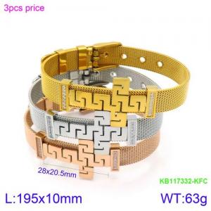 Stainless Steel Rose Gold-plating Bracelet - KB117332-KFC