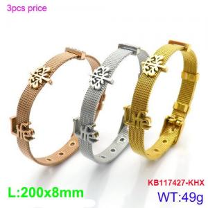 Stainless Steel Rose Gold-plating Bracelet - KB117427-KFC