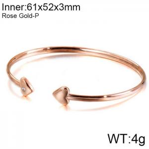 Stainless Steel Rose Gold-plating Bangle - KB117439-KPD