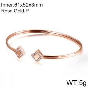 Stainless Steel Rose Gold-plating Bangle - KB117443-KPD