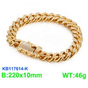 Stainless Steel Stone Bracelet - KB117614-K