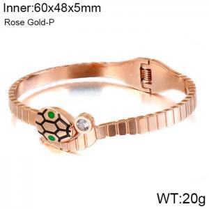 Stainless Steel Rose Gold-plating Bangle - KB117732-KFC