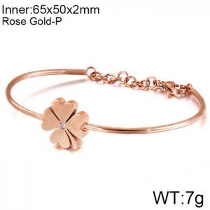 Stainless Steel Rose Gold-plating Bangle - KB117737-KHY