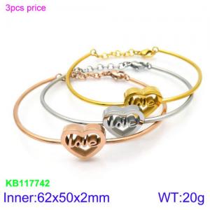 Stainless Steel Rose Gold-plating Bangle - KB117742-KHY