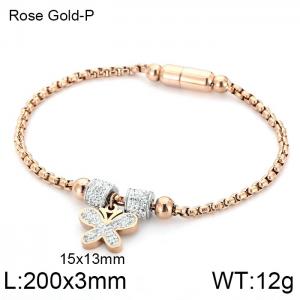 Stainless Steel Stone Bracelet - KB117767-KFC