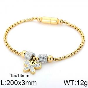 Stainless Steel Stone Bracelet - KB117768-KFC