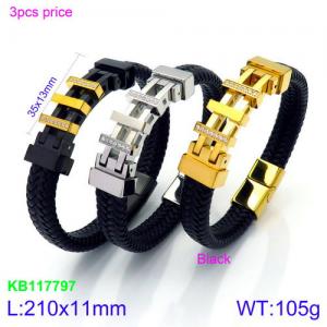 Leather Bracelet - KB117797-KFC