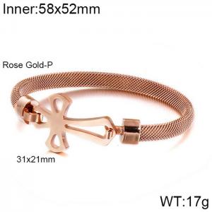 Stainless Steel Rose Gold-plating Bangle - KB117805-KFC