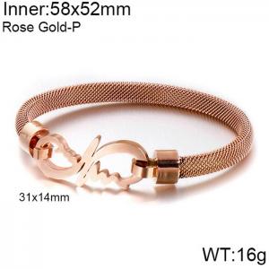 Stainless Steel Rose Gold-plating Bangle - KB117811-KFC