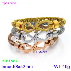 Stainless Steel Rose Gold-plating Bangle - KB117812-KFC