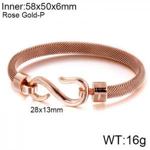 Stainless Steel Rose Gold-plating Bangle - KB117983-KFC