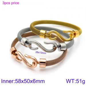 Stainless Steel Rose Gold-plating Bangle - KB117986-KFC