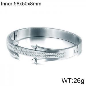 Stainless Steel Stone Bangle - KB117987-KFC