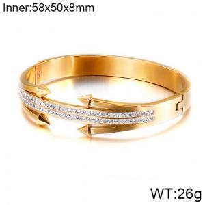 Stainless Steel Stone Bangle - KB117988-KFC