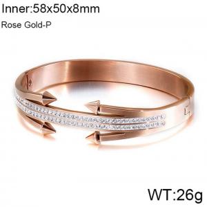 Stainless Steel Stone Bangle - KB117989-KFC