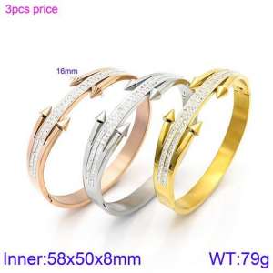 Stainless Steel Stone Bangle - KB117990-KFC