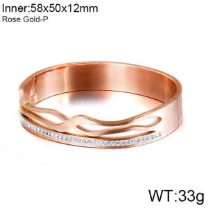 Stainless Steel Stone Bangle - KB117994-KFC