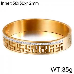 Stainless Steel Stone Bangle - KB118000-KFC