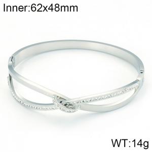 Stainless Steel Stone Bangle - KB118437-KSP