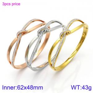 Stainless Steel Stone Bangle - KB118439-KSP