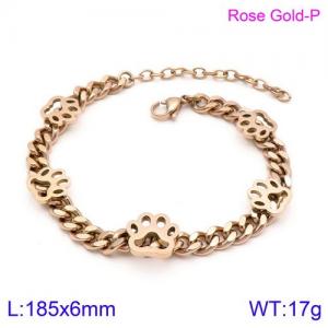 Stainless Steel Rose Gold-plating Bracelet - KB118506-KHY
