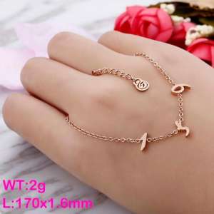 Stainless Steel Rose Gold-plating Bracelet - KB118532-K