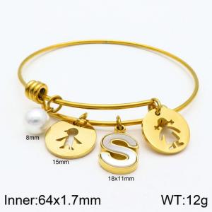 Stainless Steel Gold-plating Bangle - KB119031-Z