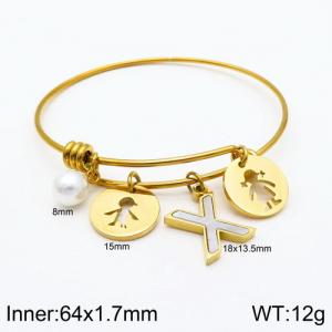Stainless Steel Gold-plating Bangle - KB119042-Z