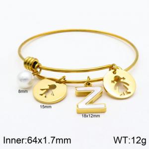 Stainless Steel Gold-plating Bangle - KB119046-Z