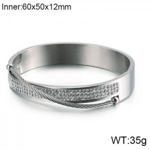 Stainless Steel Stone Bangle - KB119189-KFC