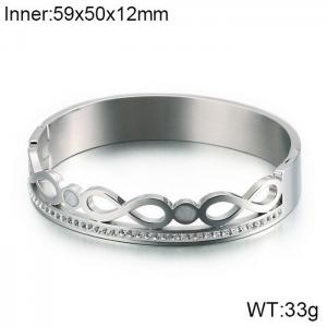 Stainless Steel Stone Bangle - KB119193-KFC