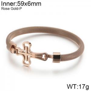 Stainless Steel Rose Gold-plating Bangle - KB119200-KFC