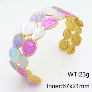 Stainless Steel Gold-plating Bangle - KB119425-SP