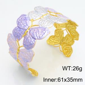 Stainless Steel Gold-plating Bangle - KB119427-SP