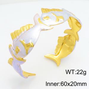 Stainless Steel Gold-plating Bangle - KB119429-SP