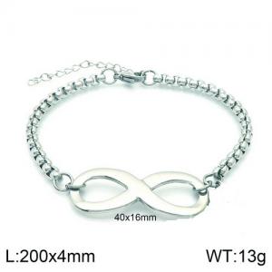 200mm Square Pearl Chain Infinite Number Stainless Steel Bracelets - KB119628-Z